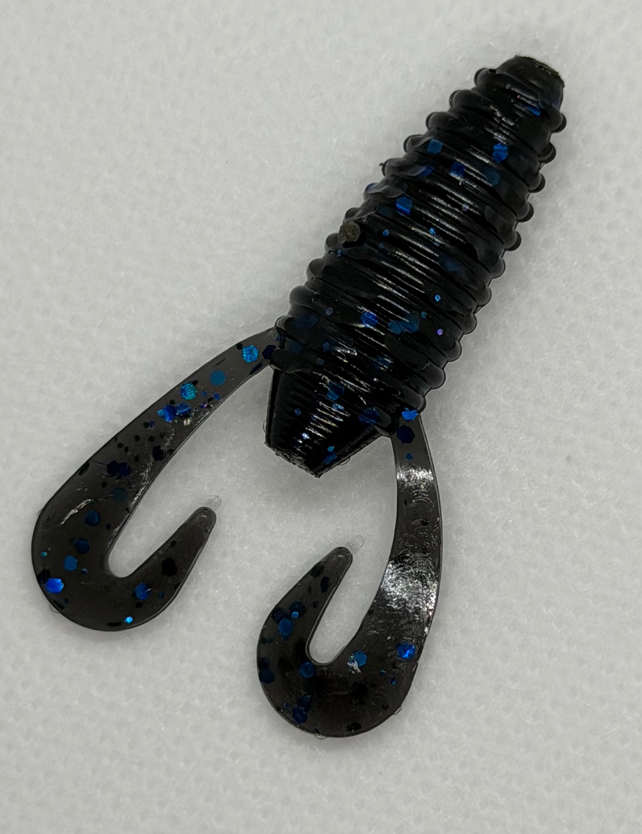 2” Grub - Black w/Blue Flake