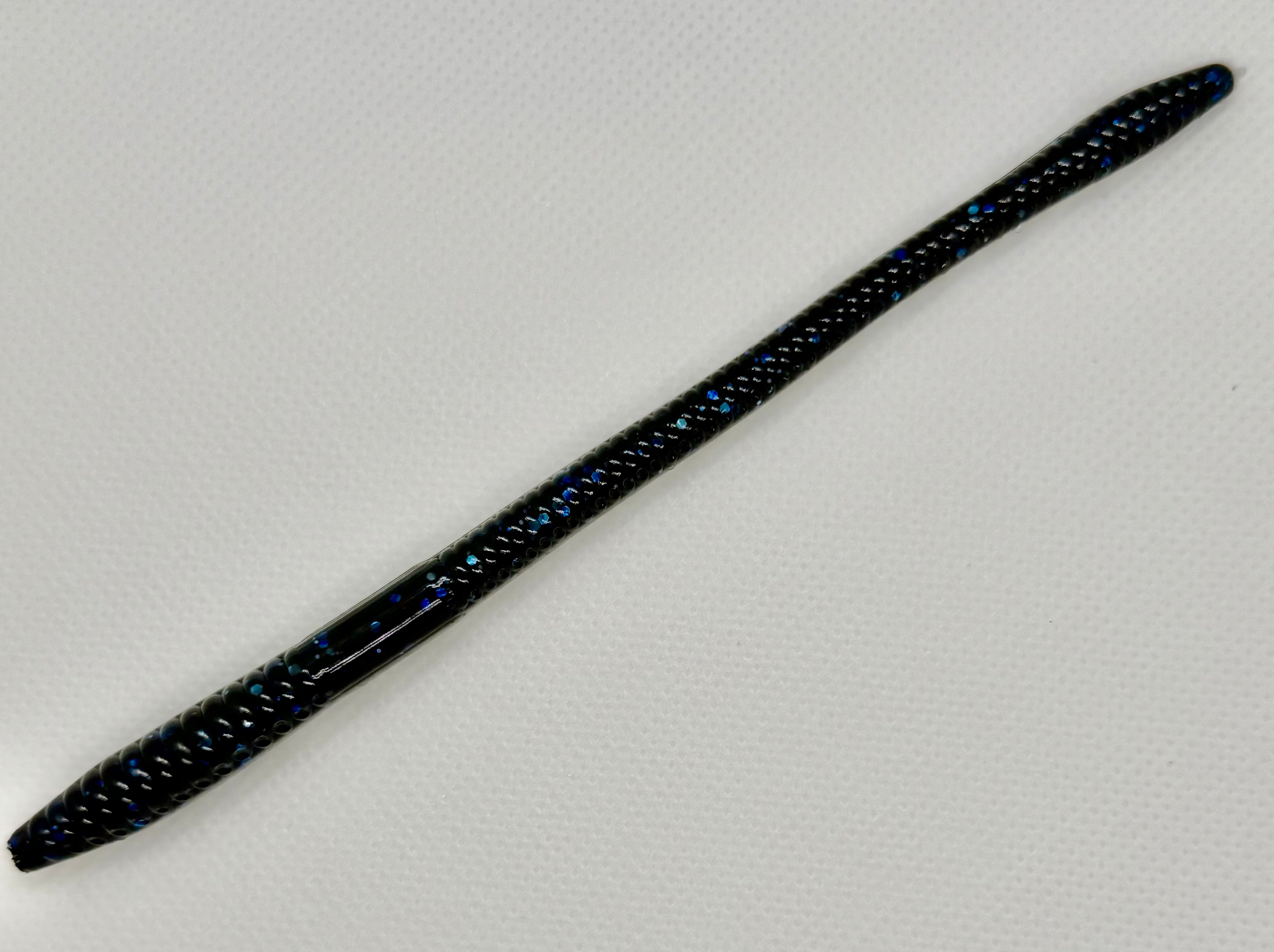 6” Finesse Worm - Black w/Blue Flake