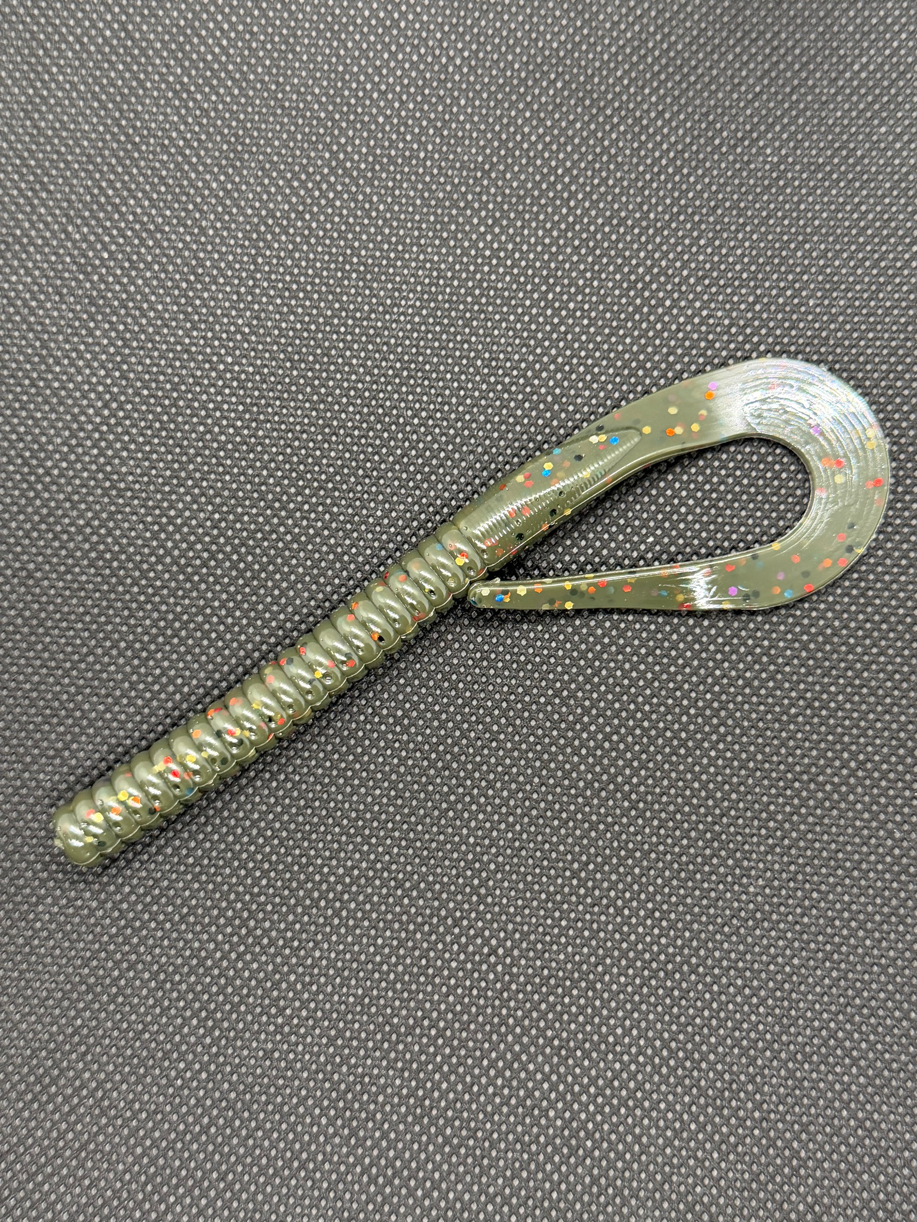 7” Ribbontail Worm - Green Pumpkin Candy